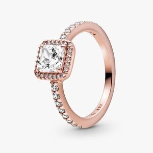 Pandora Rose Gold Square Sparkle Halo Ring